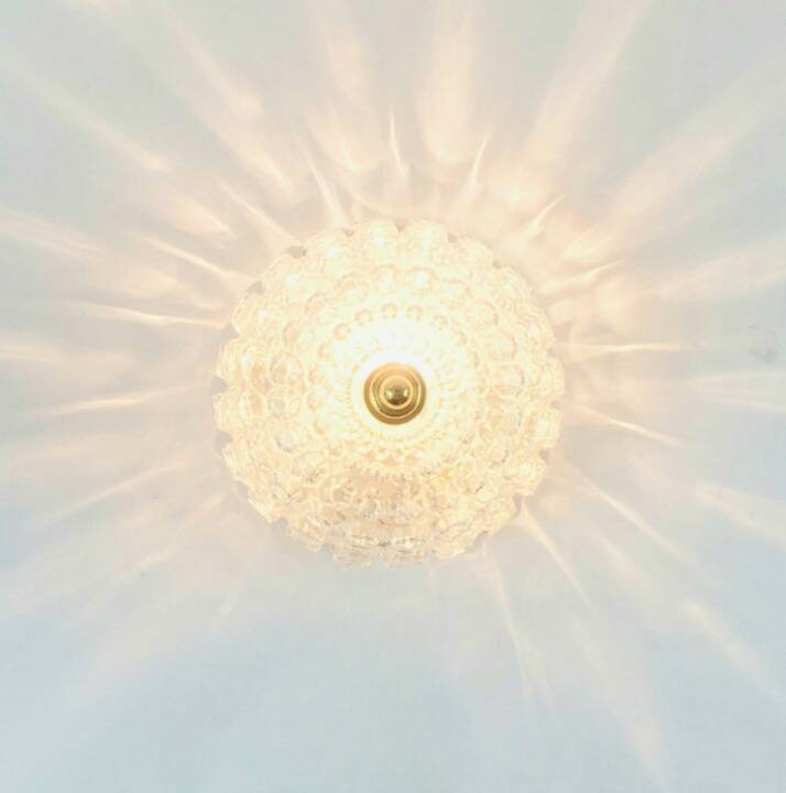 Mid-Century Diamond Glass Ceiling Light or Wall Light by H. Tynell, 1960s