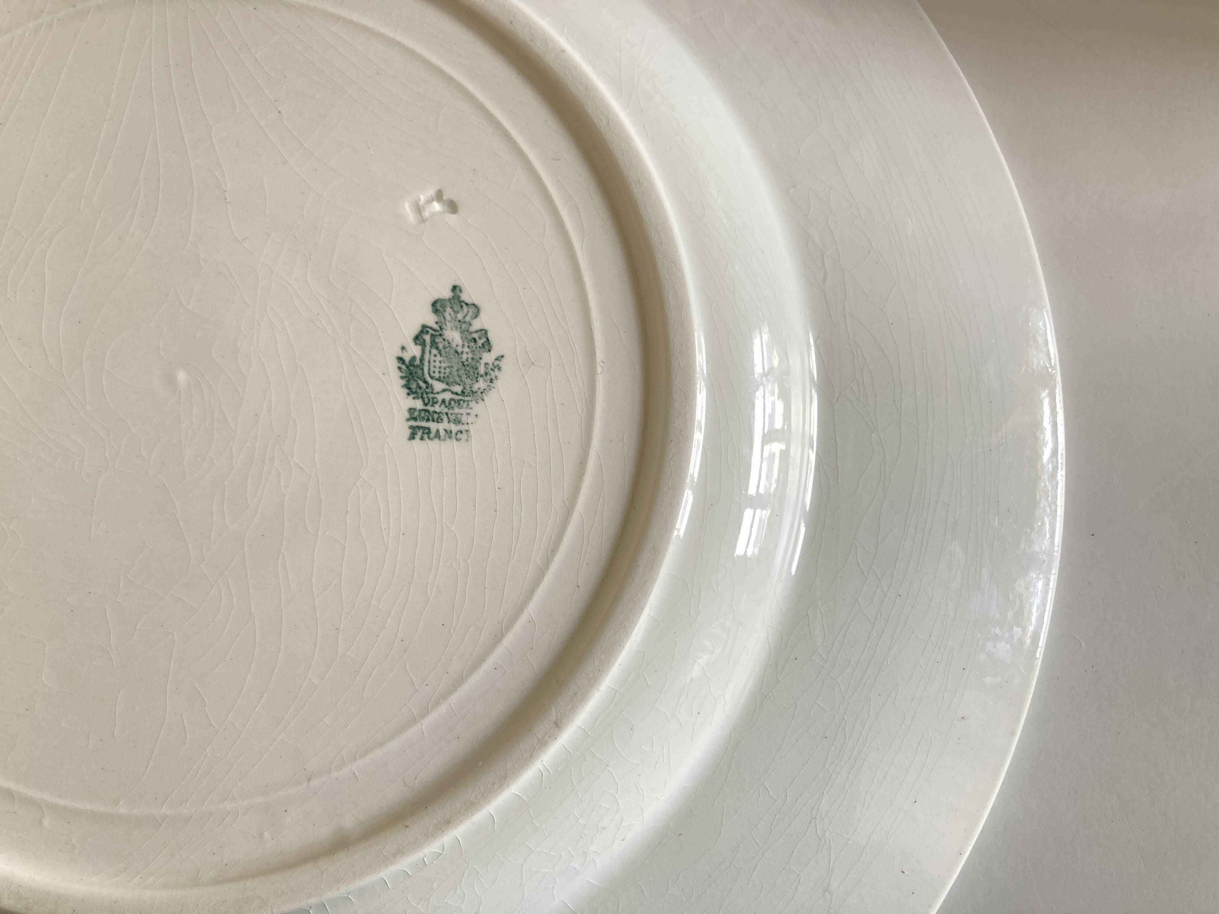 XXXL plate centrepiece Lunéville 1900 in white earthenware