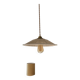 Suspension Parasol raphia et metal doré