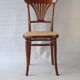2 Thonet N°221 chairs, caned Art Nouveau bronze decor