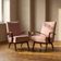 Restored bentwood armchairs by Jaroslav Šmídek, pair, Czechoslovakia, new pink upholstery, 61 × 82 × 81 cm