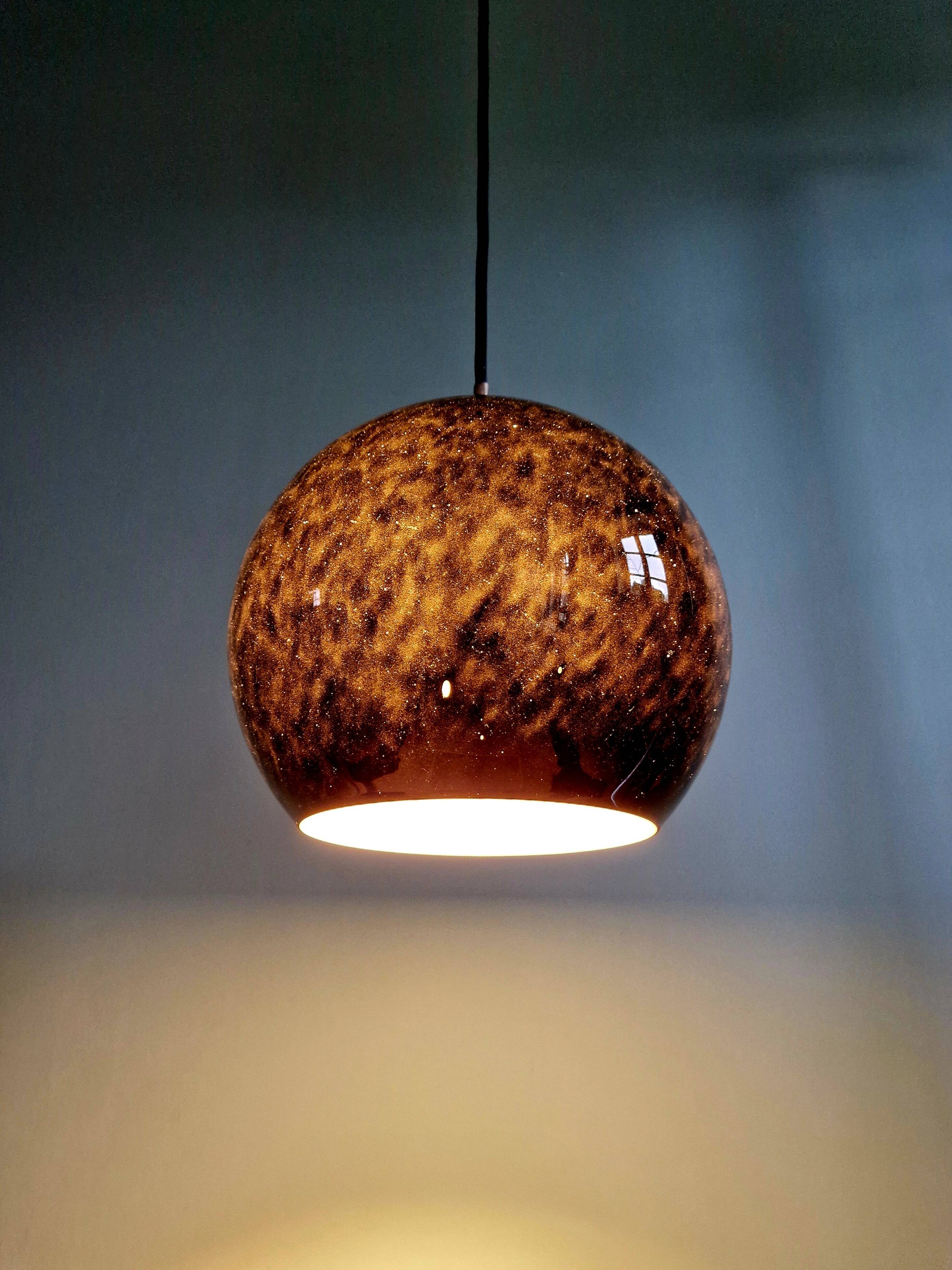 Suspension in speckled black opaline, Peill & Putzler, 1970s