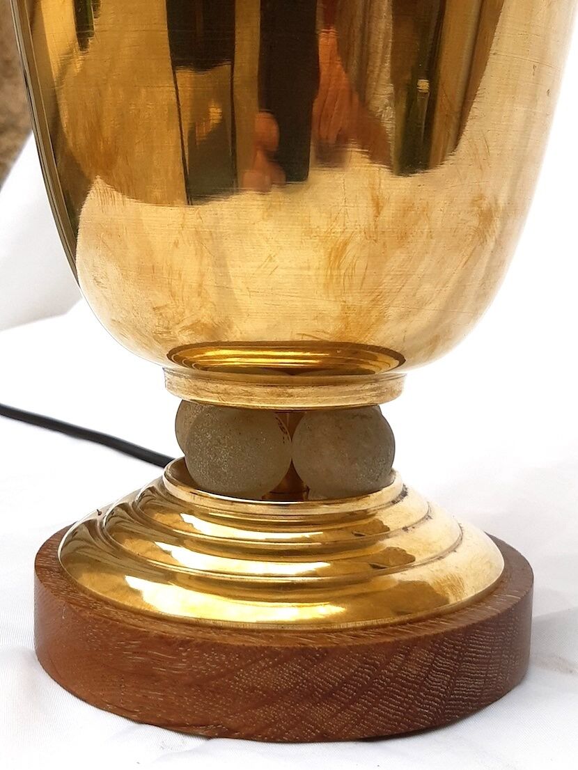 Lampe cornet art déco laiton et verre