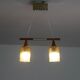 Scandinavian glass and teak pendant lamp 1960