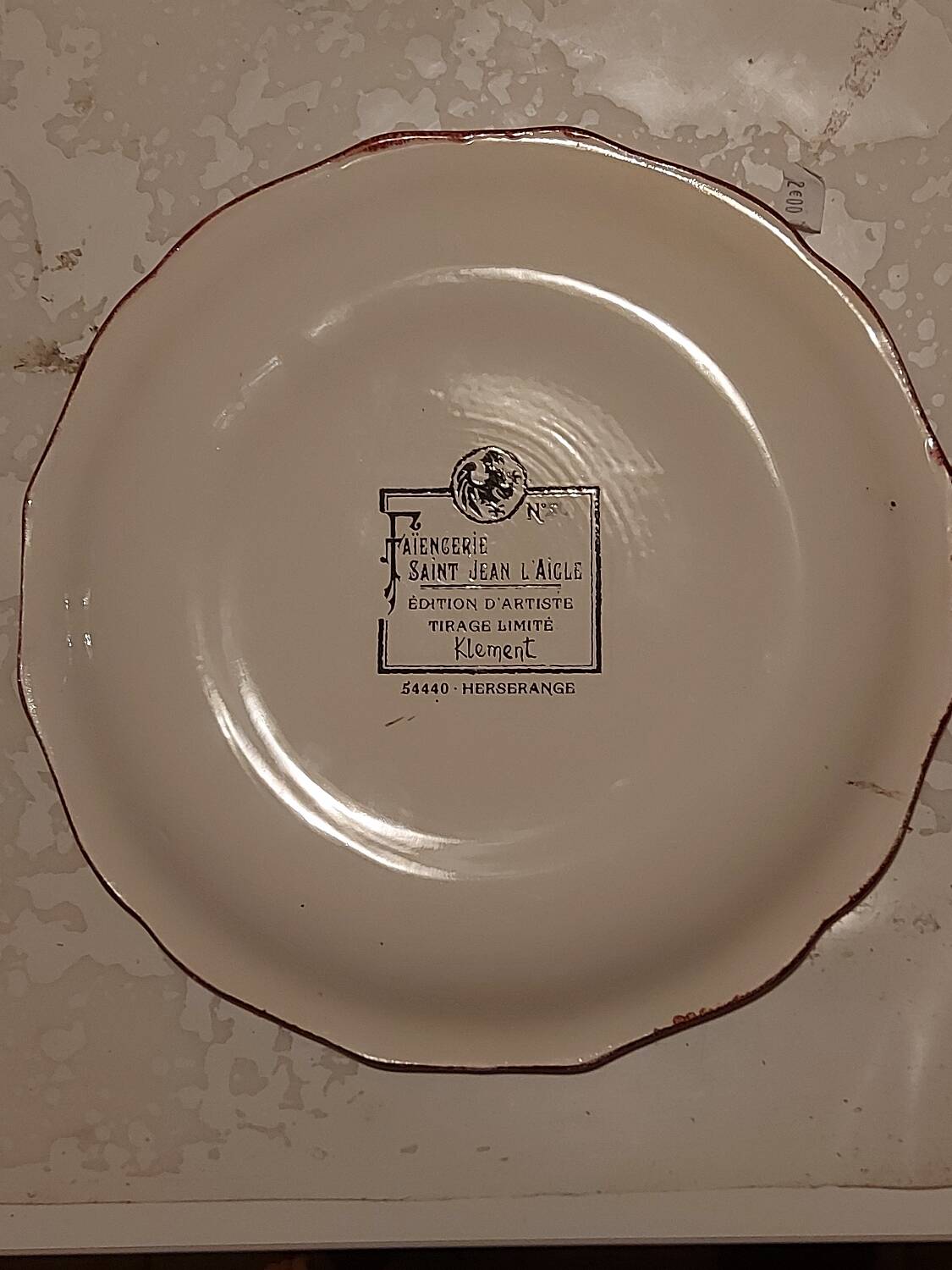 Longwy enameled decorative plate