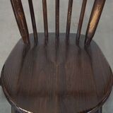 Set of 4 vintage wooden De Ster Gelderland design spindle chairs