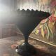 Grande coupe sur pied en opaline noire Art déco des années 1930 une rareté atypique