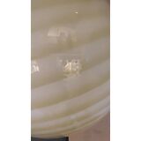 Contemporary Amber-White Sphere Pendant in Murano Glass