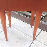 Varnished wooden bedside table Scandinavian style / vintage 60s-70s