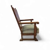 Oak arm chair 1930s  Height 110 Depth 70 Width 75 Seat height 46 cm