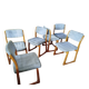 Ensemble de 6 chaises traineau, années 70