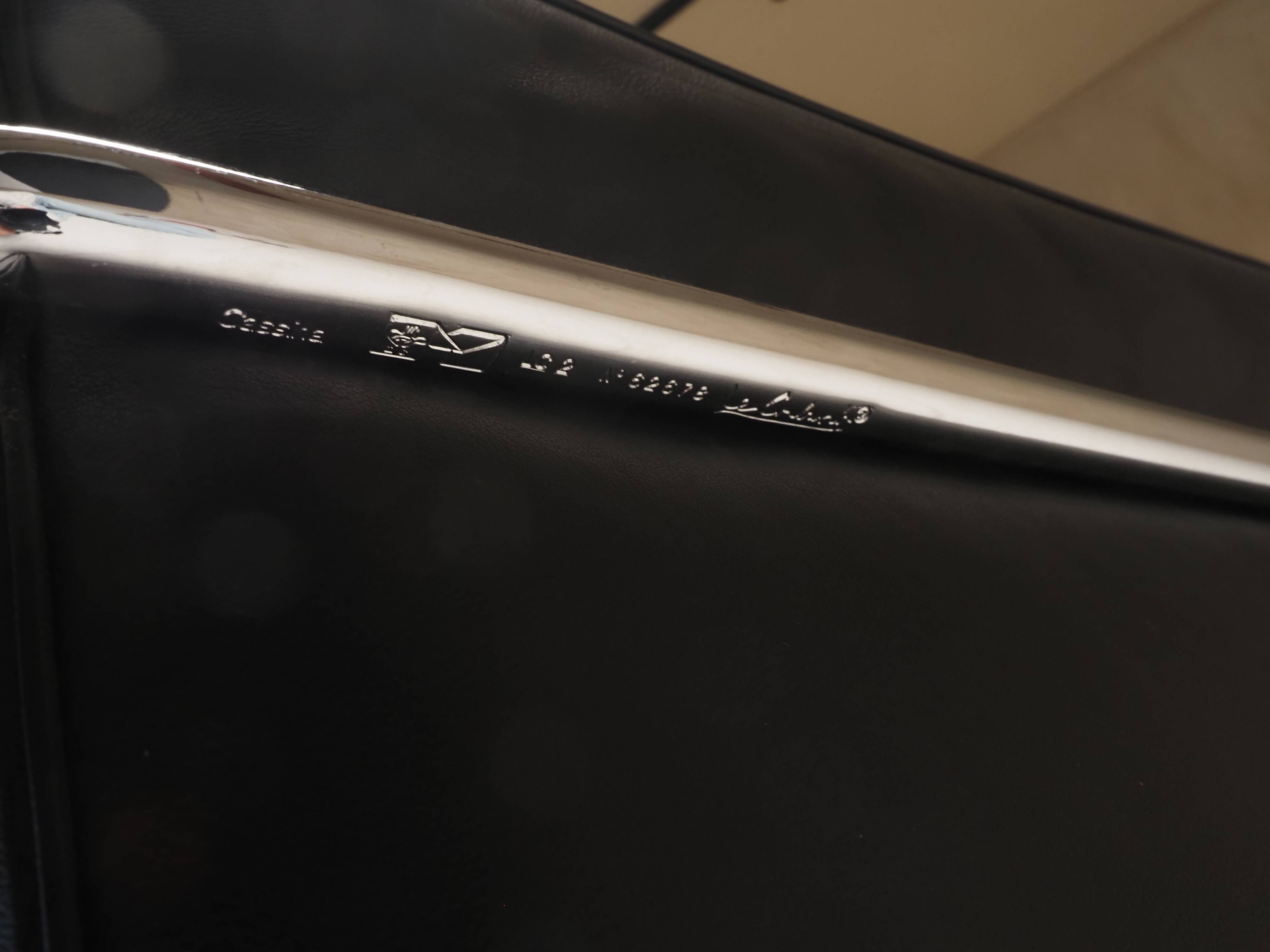 Cassina LC2 vintage two-seater sofa by Charlotte Perriand and Le Corbusier