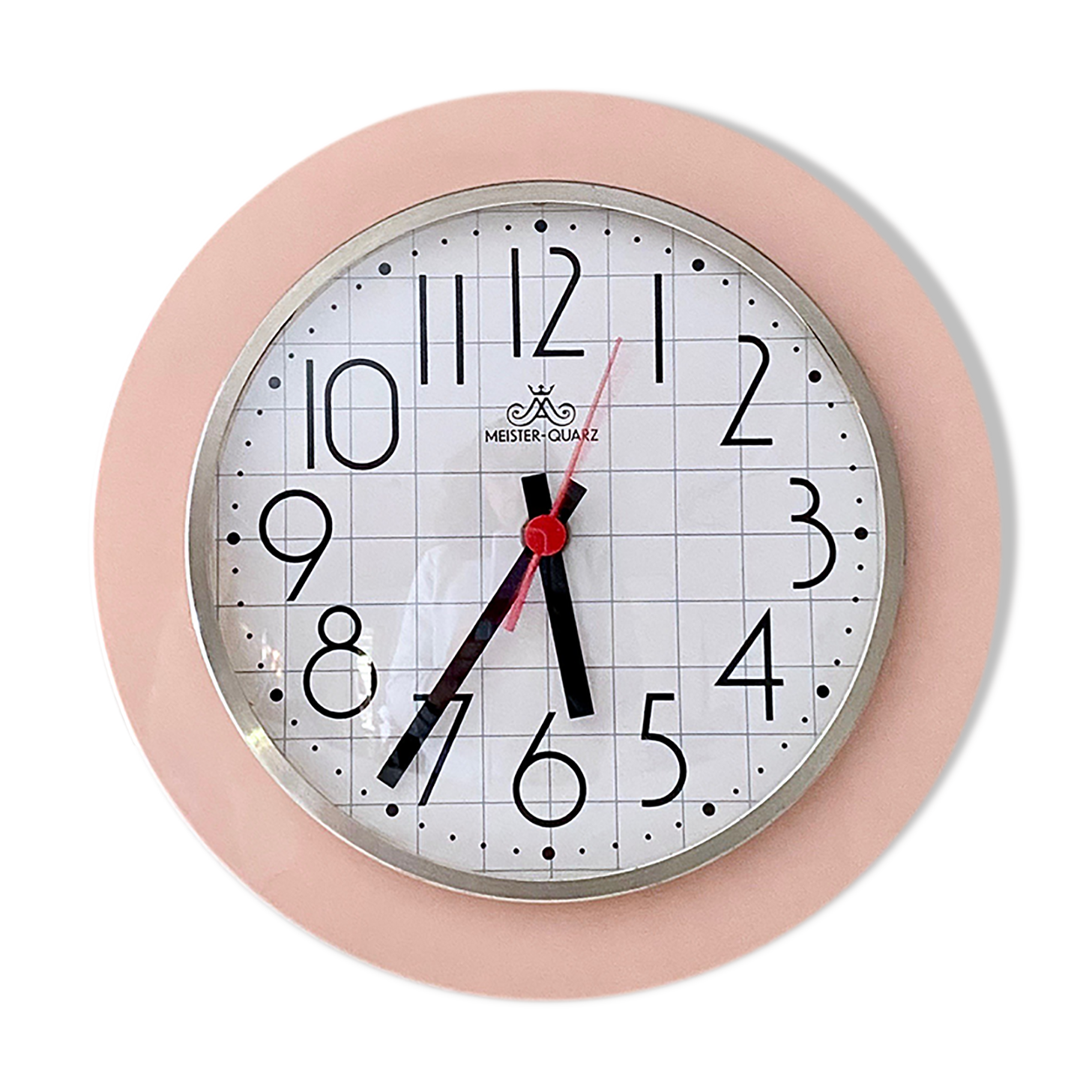 Meister Anker Wall Clock, 90s, Vintage Clock, Pastel Pink