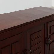 Art Deco carved geometric sideboard by Charles Dudouyt in oak, France ca. 1