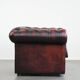 Cowhide leather English chesterfield armchair on wheels