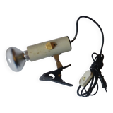 Vintage white metal clip spotlight 1970