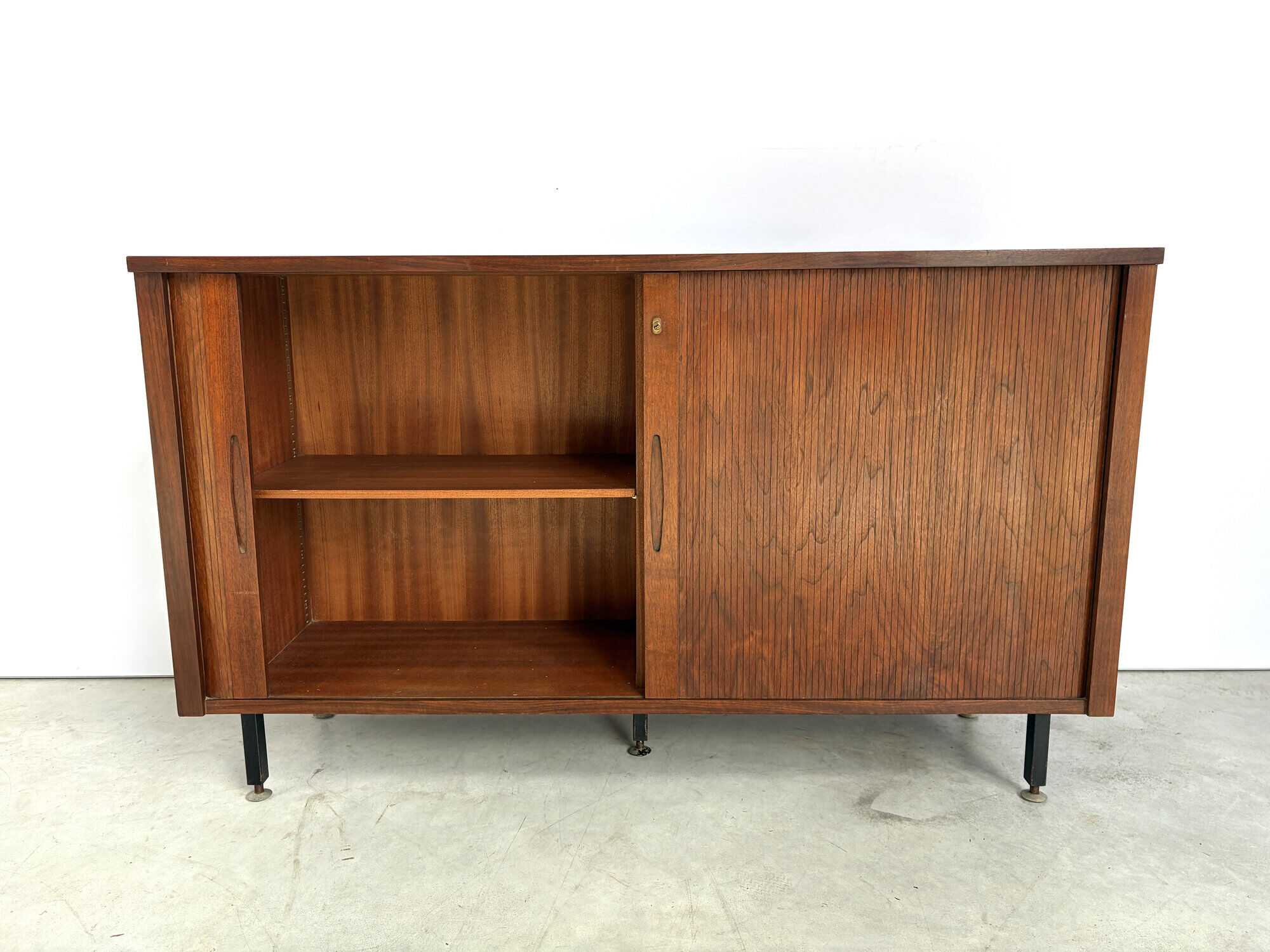 Mid century tambour door cabinet, 1960s