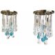 Flush mount in metal framed chrome with large clear and blue drops