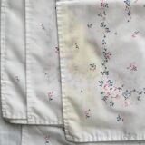 6 serviettes de table rétro motif fleuri vintage
