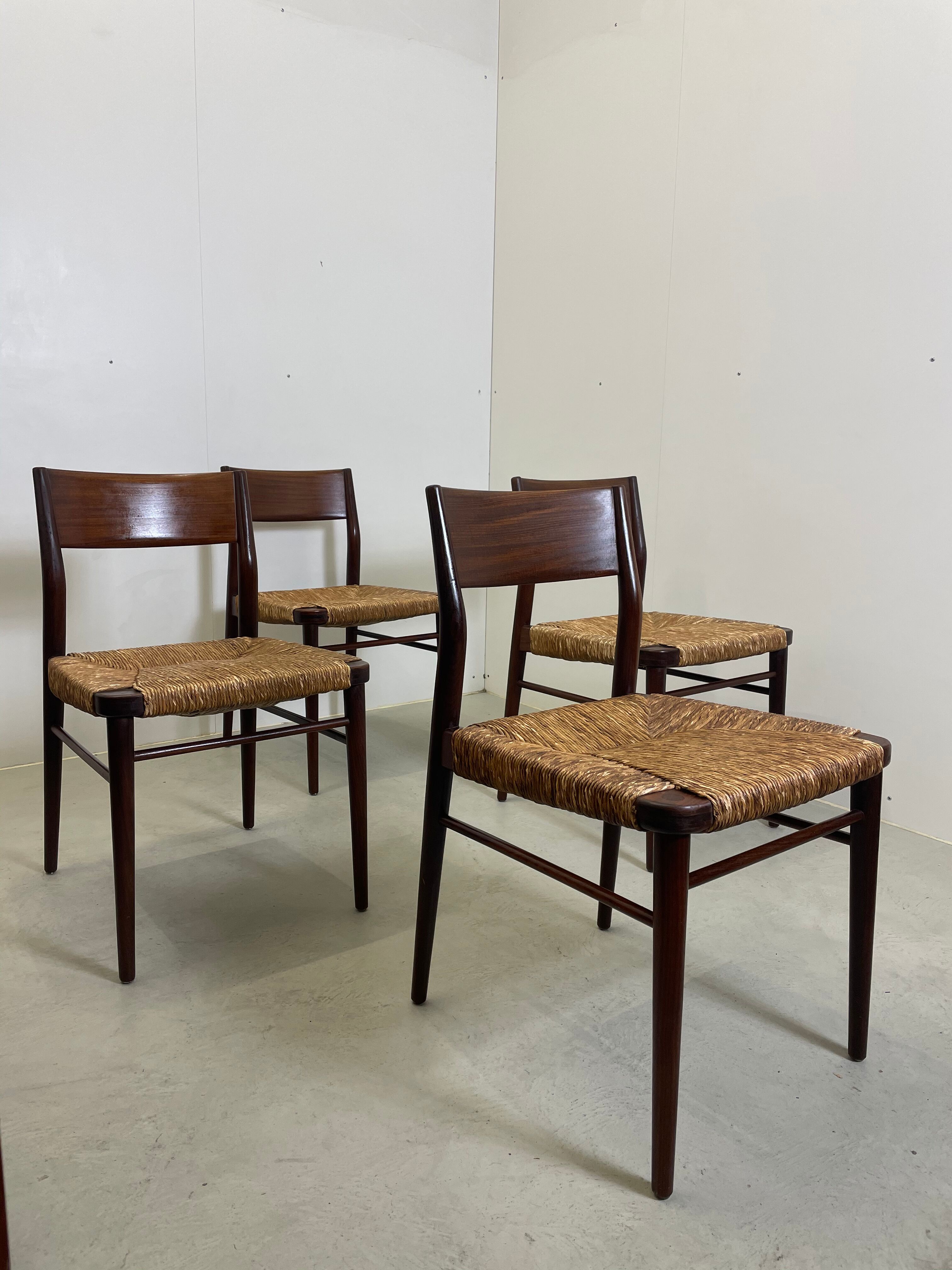 4x MidCentury Papercord Chairs by Hartmut Lohmeyer for Wilkhahn
