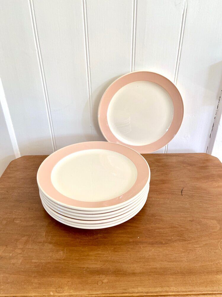 8 Plates Villeroy Boch In Pink Earthenware Santos Service Selency