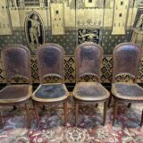 Série de 4 chaises Louis XVI en cuir