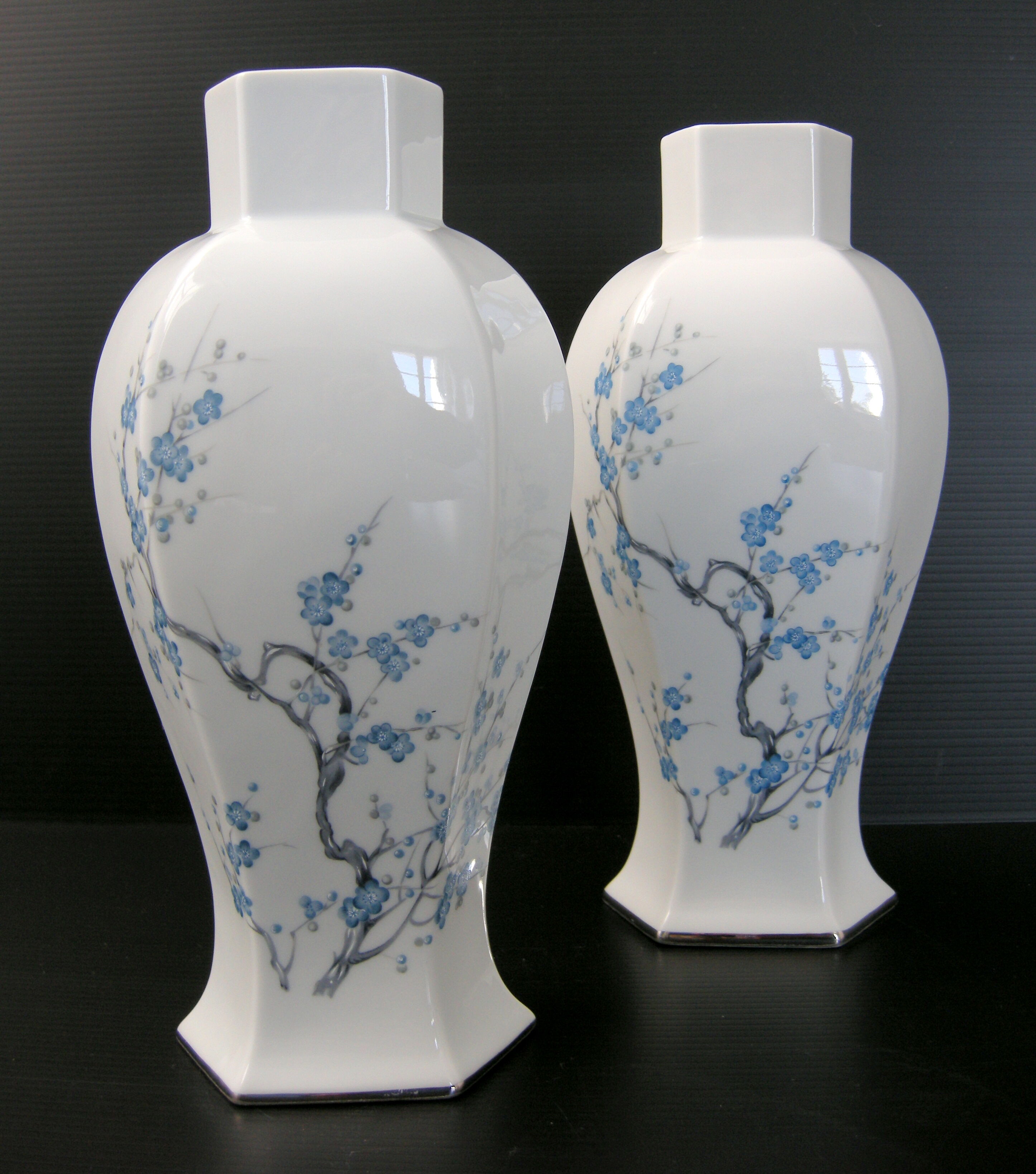 Paire de vases vintage 1960 porcelaine de Limoges