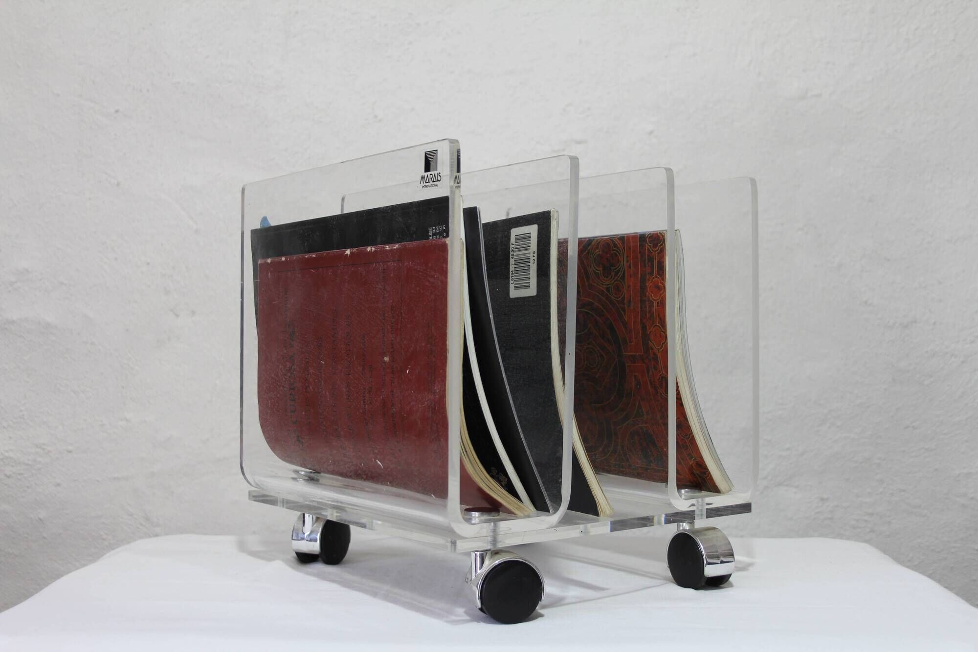 Plexiglass magazine rack 1970