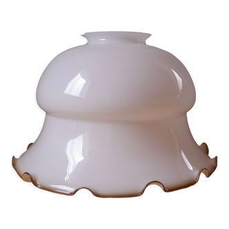 Abat jour cloche en opaline 70s