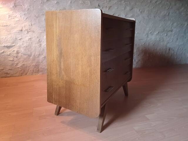 Commode vintage bois et pieds compas années 1950 1960