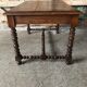 Old desk style henri ii table + drawer wood turned vintage