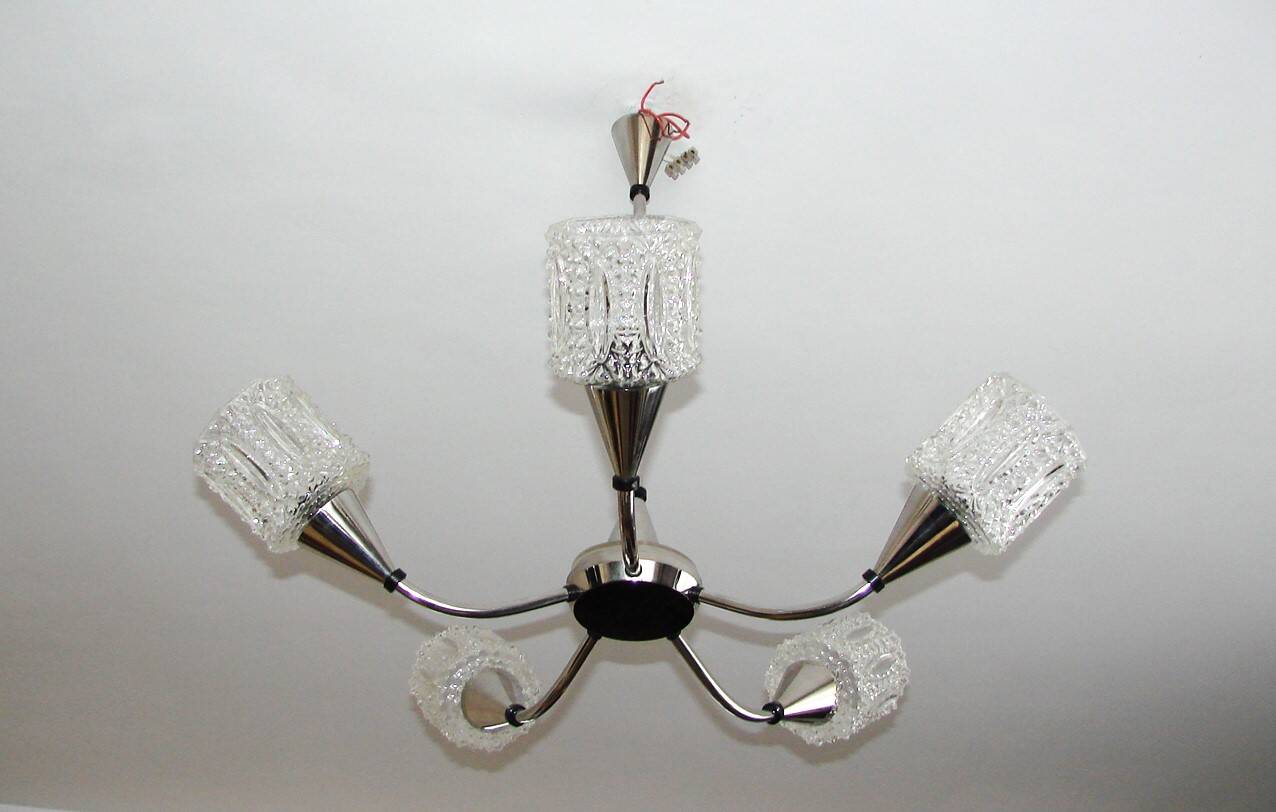 Brass chandelier, Modern 1970s