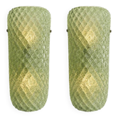 Set of Two Mid-Century Modern Green "Graniglia" Rombus Murano Glass Wall Sc