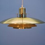 Lampe à suspension danoise en laiton, années 1980