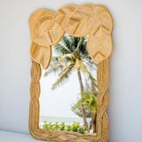 Miroir en rotin naturel
