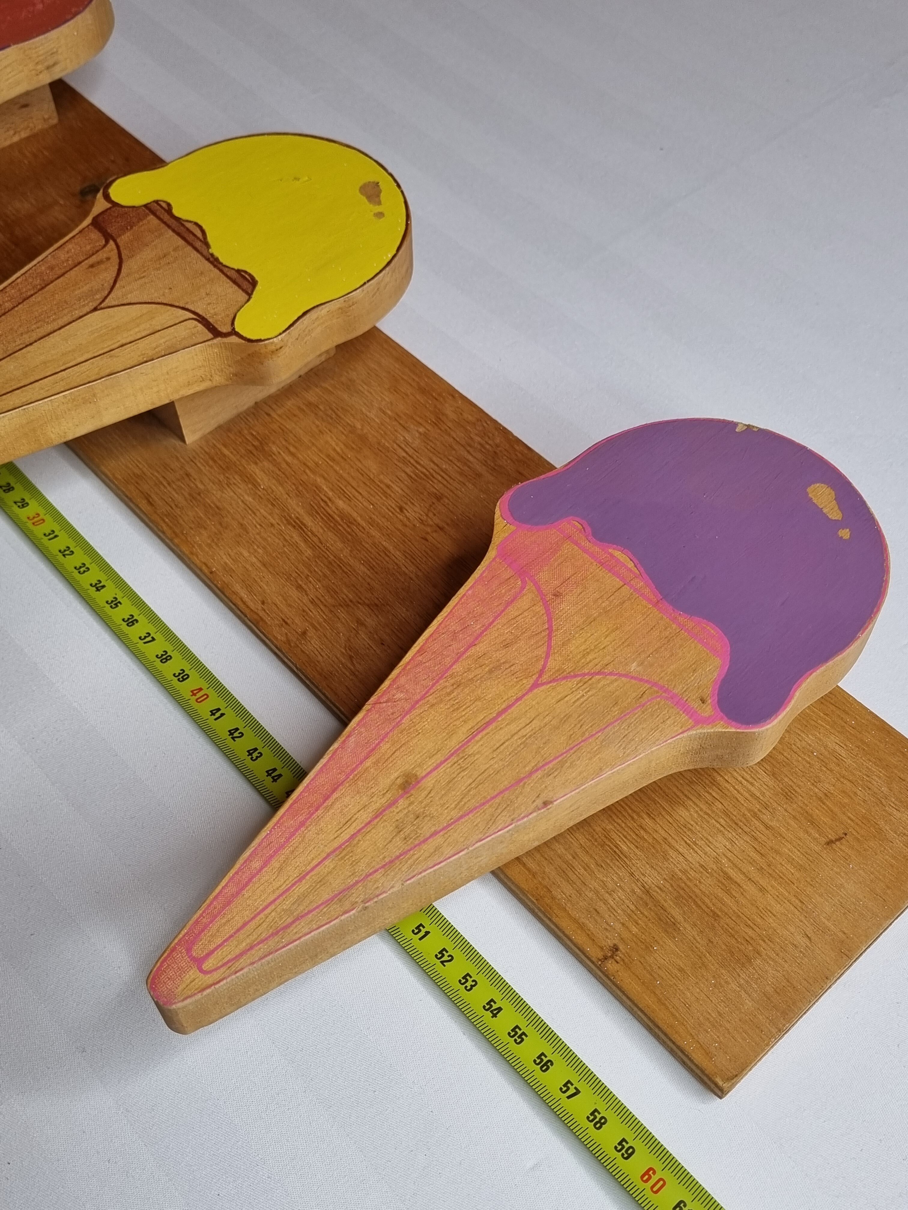 Portemanteau trois patères "ice cream", vintage, années 80