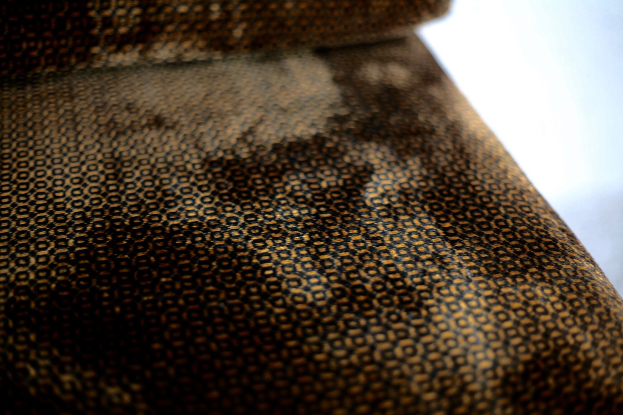 Foam and velvet heater "amber", convertible, France, circa 1970.