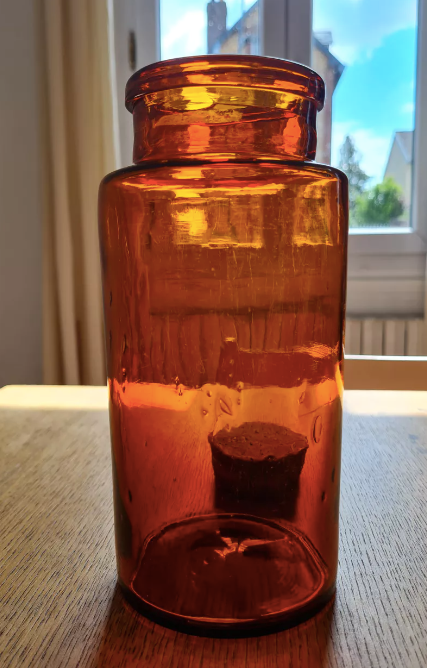 Amber apothecary bottle