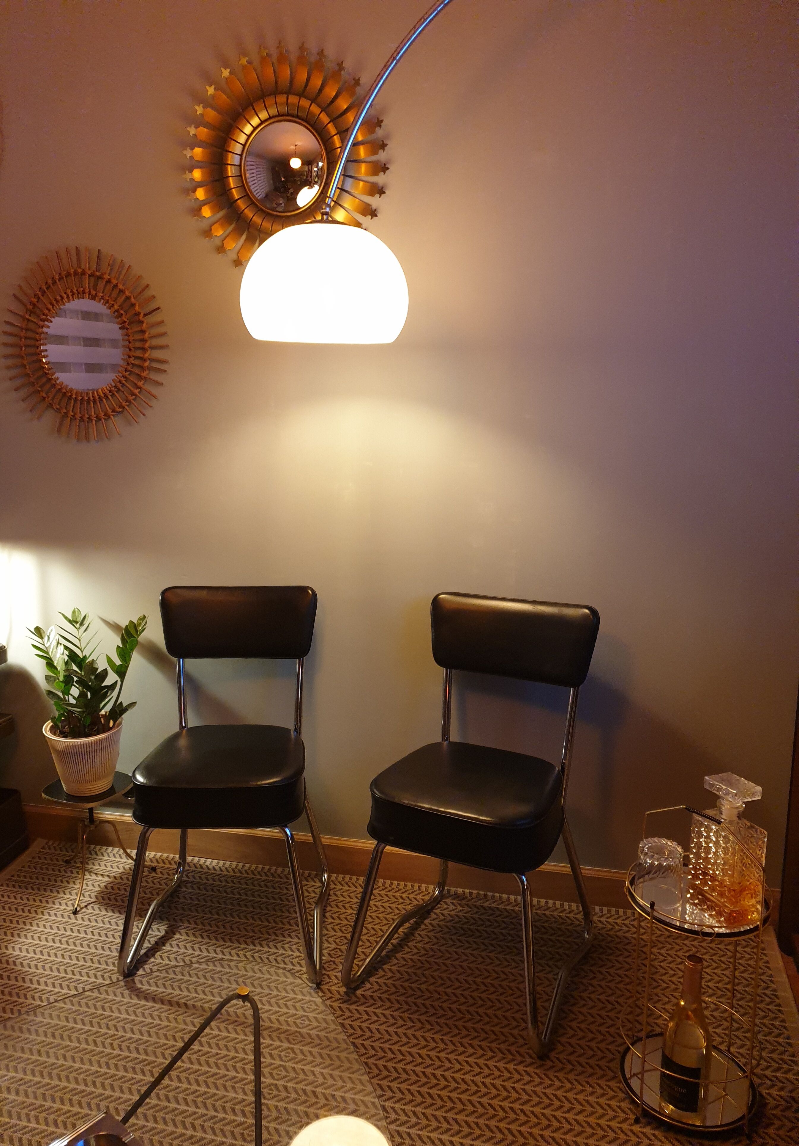 Série  de 4 chaises  Ronéo mobilier industriel  1950