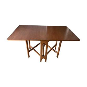 Table pliante en bois vintage style scandinave en teck des années 1960
