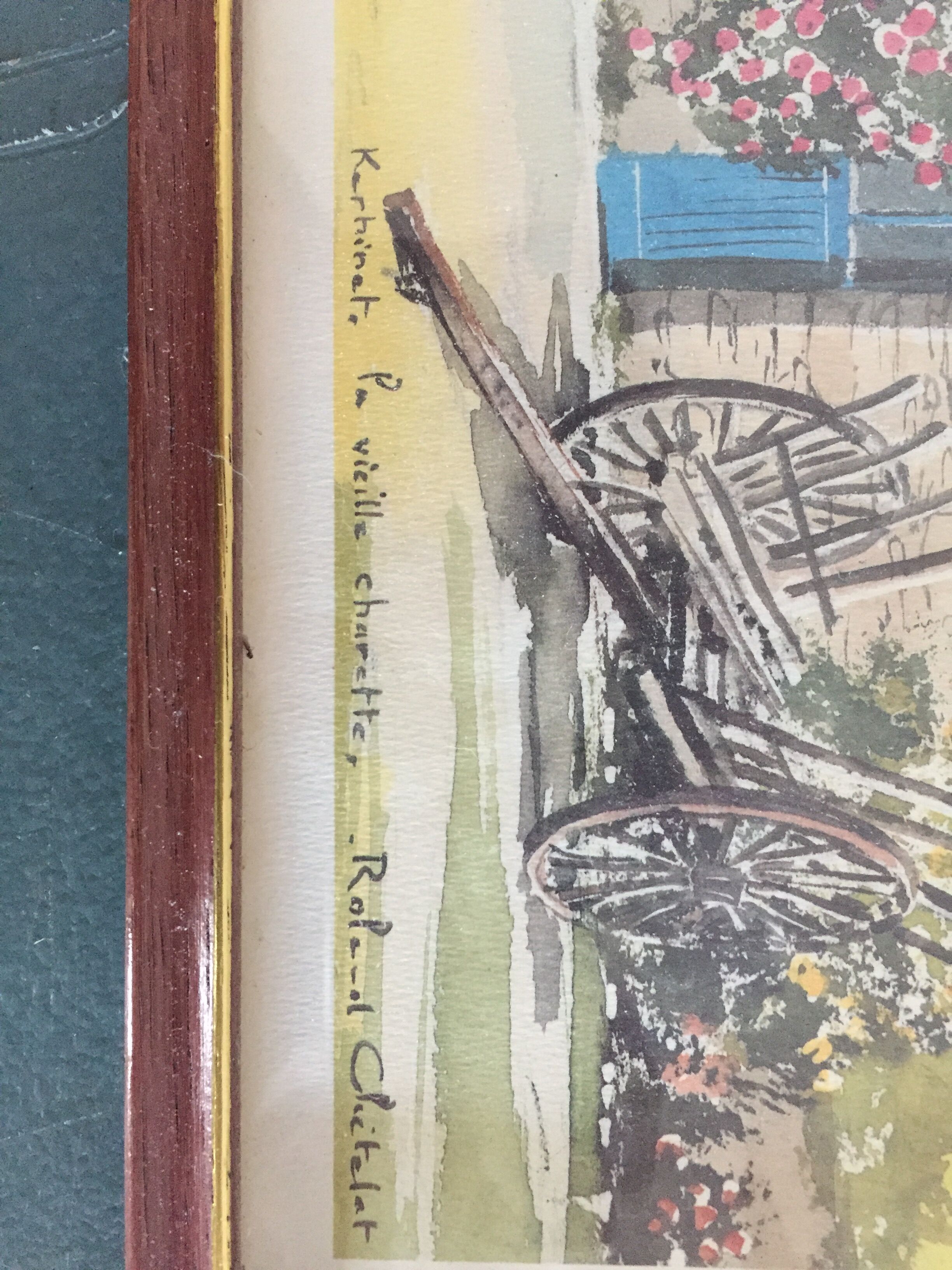 Framed watercolor by Roland Chetelat