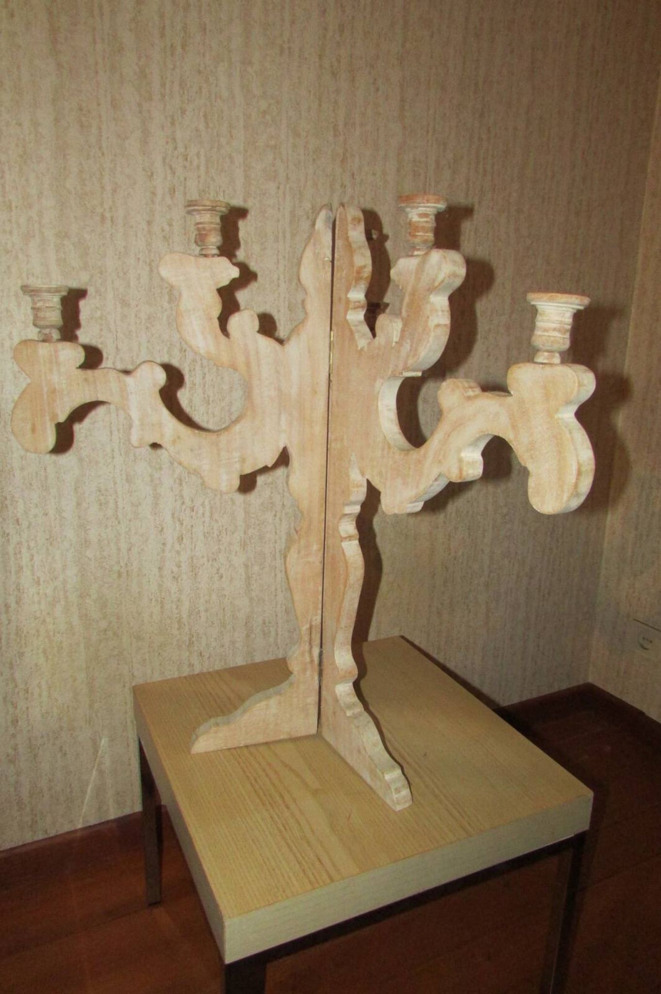 Wooden candlestick