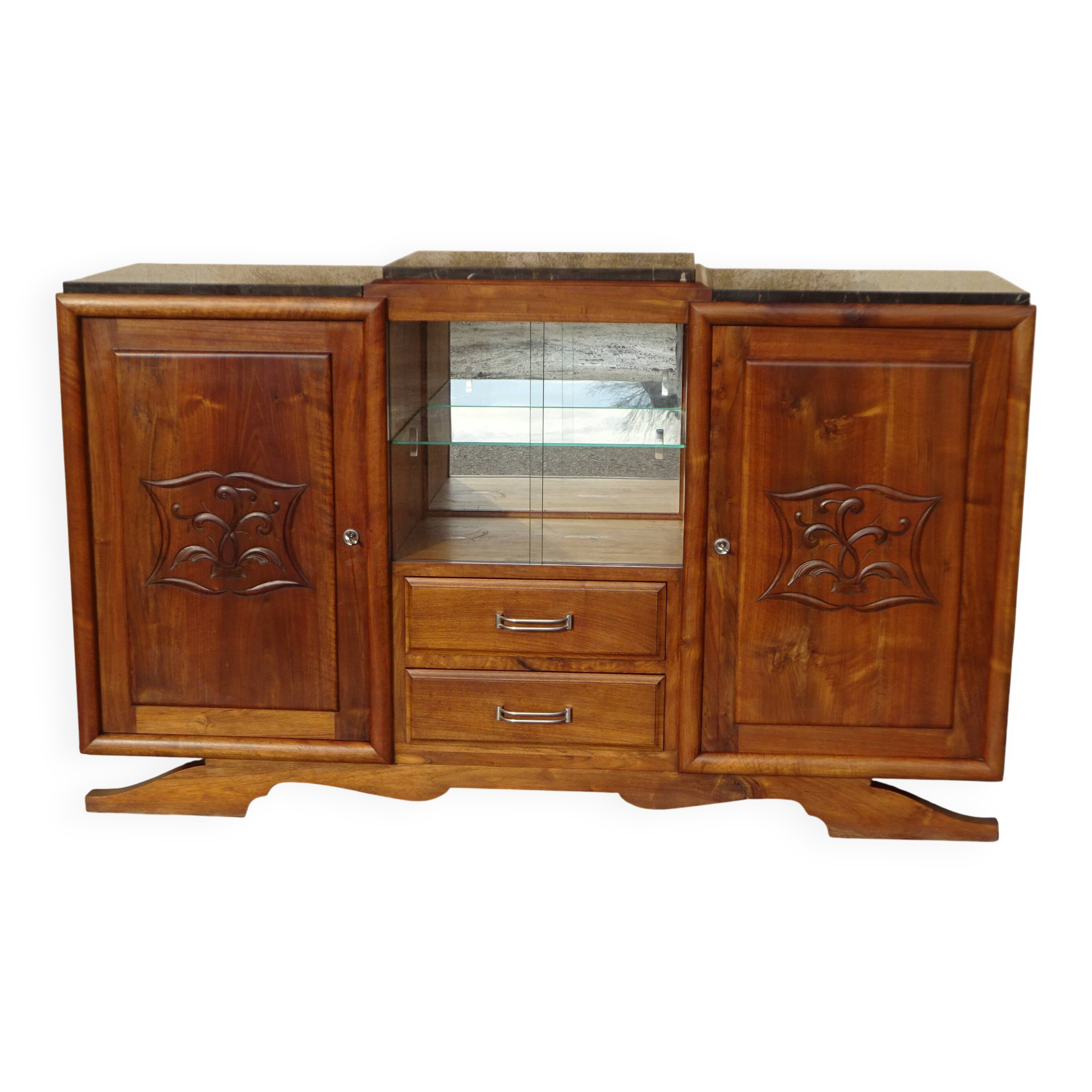 Art Deco enfilade in solid walnut
