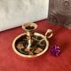 Hand candle holder brass partitioned floral decoration