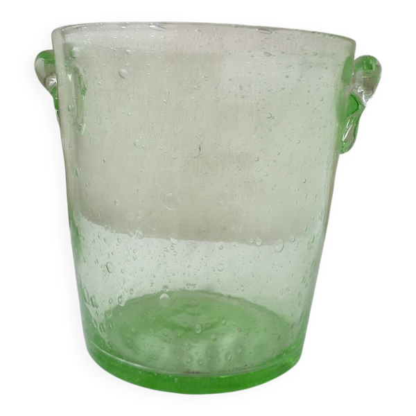 Seau à glace à champagne en verre bullé