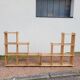 Pair of vintage pine "staircase" bookcase shelves - 1970s