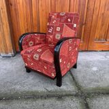 Art Deco armchair with new patterned upholstery, 1930s
