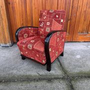 Art Deco armchair with new patterned upholstery, 1930s