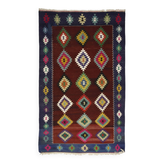 Tapis vintage fait main de style bohème 185x 290 cm