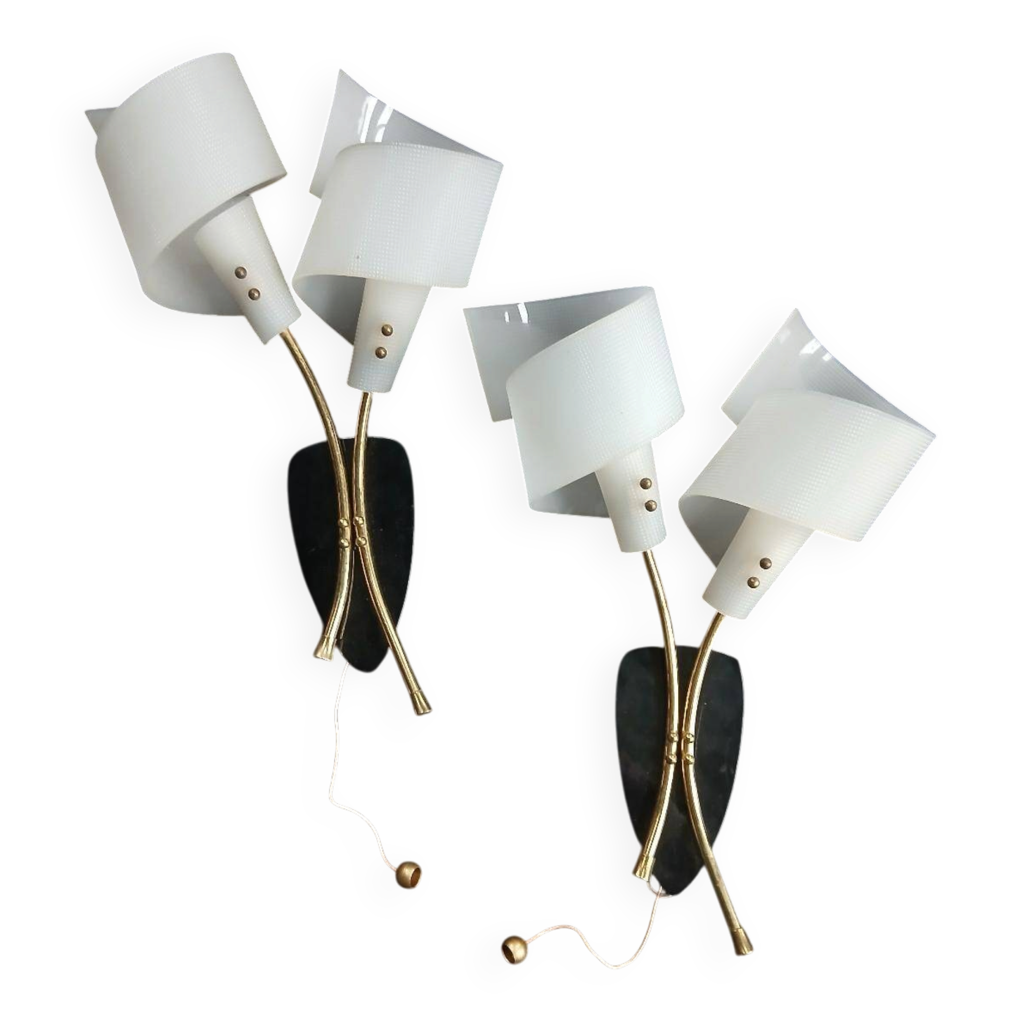 Modernist wall light sconces 1950s 60s design lamp dlg arlus lunel